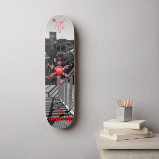 Rood teken van de tijden persoonlijk skateboard