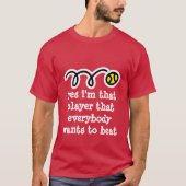 Rood tennis t shirt met grappig citaat (Voorkant)