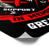 Rood ter nagedachtenis aan de grote oom hartziekte poster (Hoek)