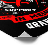 Rood ter nagedachtenis aan kleindochter hartziekte poster (Hoek)