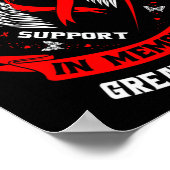 Rood ter nagedachtenis aan overgrootvader hartziek poster (Hoek)