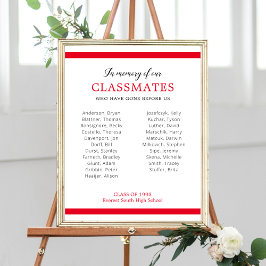 Rood ter nagedachtenis van onze klasgenoten hereni poster