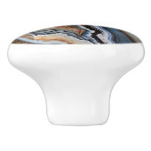 Rood Terracotta Wit Zwart Blauw Goud Agaat Geode Keramische Knop (Zijkant)