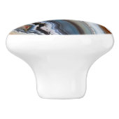 Rood Terracotta Wit Zwart Blauw Goud Agaat Geode Keramische Knop (Zijkant)