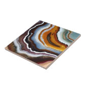 Rood Terracotta Wit Zwart Blauw Goud Agaat Geode Tegeltje (Zijkant)