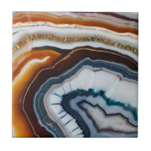 Rood Terracotta Wit Zwart Blauw Goud Agaat Geode