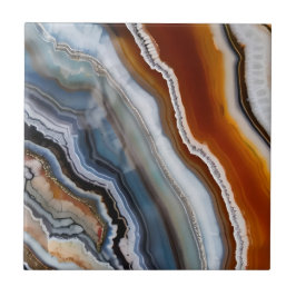 Rood Terracotta Wit Zwart Blauw Goud Agaat Geode Tegeltje