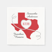Rood Texas Curling Ribbon Weduwdatum Servet (Voorkant)