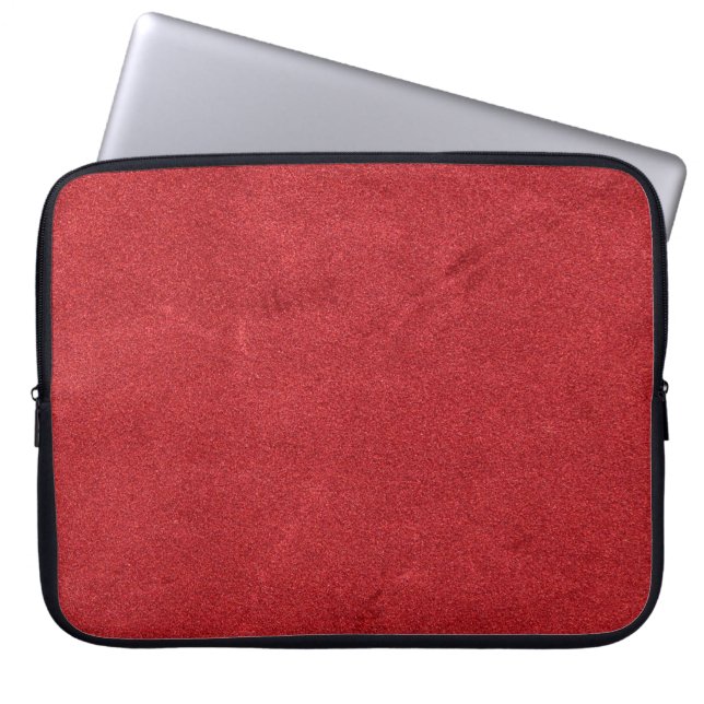 Rood textuurvet kleur modern laptop sleeve (Voorkant)