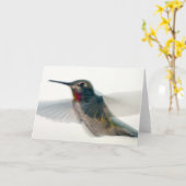 Rood-Throated Hummingbird Kaart (Gele Bloem)