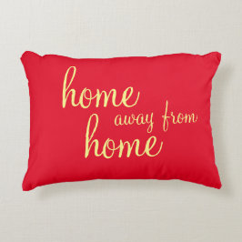  rood "thuis weg van huis" accentuering kussen