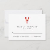 rood tij | kreeftenthema | Huwelijk RSVP Rood (Voorkant)