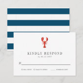 rood tij | kreeftenthema | Huwelijksreis RSVP (Voorkant / Achterkant)