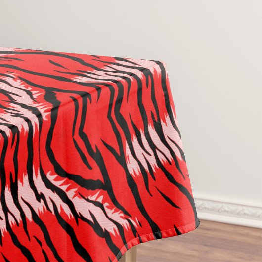 Rood Tijger Dierenhuid Patroonontwerp  Tafelkleed