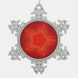 ROOD TIN SNEEUWVLOK ORNAMENT