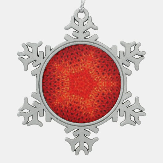 ROOD TIN SNEEUWVLOK ORNAMENT (Voorkant)