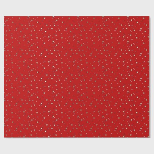 Rood tiny Golden Stars Verpakkingspapier Cadeaupapier (Vlak)
