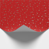 Rood tiny Golden Stars Verpakkingspapier Cadeaupapier (Hoek)