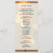 Rood-Tipped Yellow Carnards Wedding Programme Programmakaart (Achterkant)