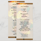 Rood-Tipped Yellow Carnards Wedding Programme Programmakaart (Voorkant / Achterkant)