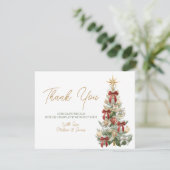 Rood Tis het seizoen om getrouwd te zijn Wintertro Bedankkaart (Staand voorkant)