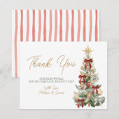 Rood Tis het seizoen om getrouwd te zijn Wintertro Bedankkaart (Voorkant / Achterkant)