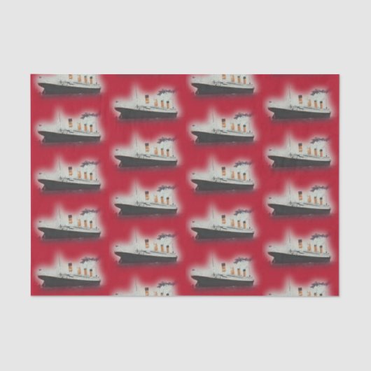  rood Titanic-kerstcadeaupapier Tissuepapier (Voorkant)