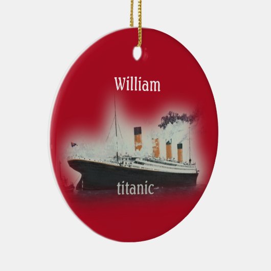  Rood Titanic Ship Ceramic Ornament (Rechts)