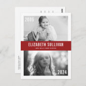 Rood Toen en Nu Foto Collage Afstuderen Briefkaart (Voorkant / Achterkant)