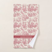  rood Toile de Jouy gedrukt Bad Handdoek (Handdoek)