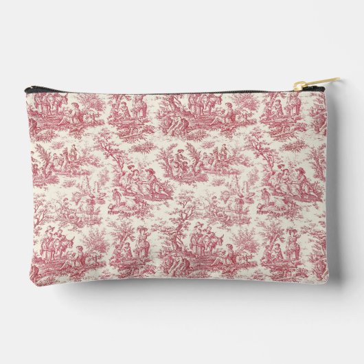  rood Toile de Jouy gedrukt Etui (Achterkant)