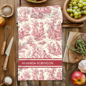  rood Toile de Jouy gedrukt Theedoek