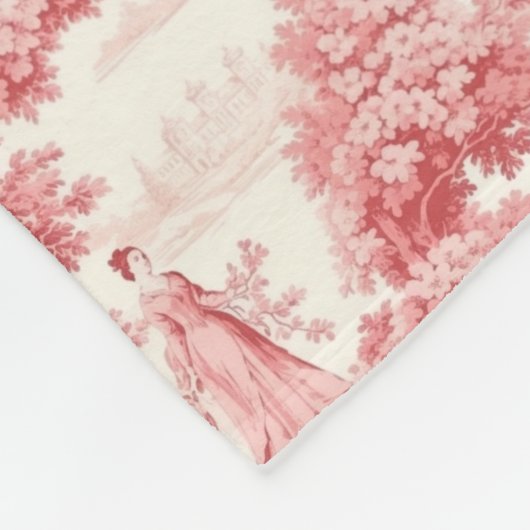  rood Toile de Joy Fleece Deken (Hoek)