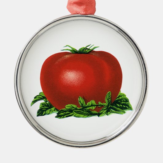  Rood Tomaat, groenten en fruit Metalen Ornament (Voorkant)
