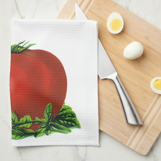 Rood Tomaat, groenten en fruit Theedoek (Quarter Fold)