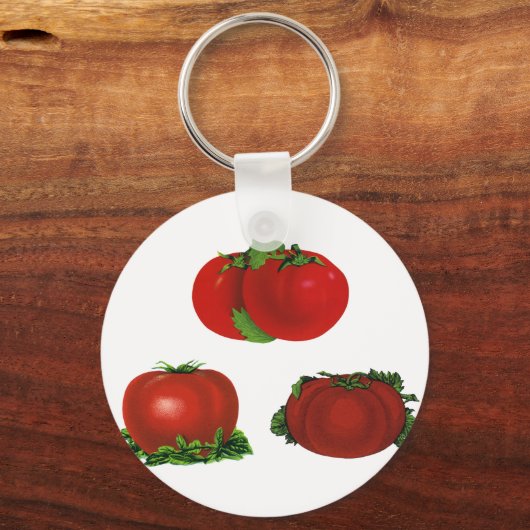 Rood Tomaten Levensmiddelen, vruchten en groenten Sleutelhanger (Achterkant)