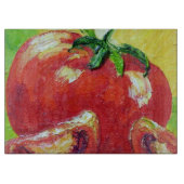 Rood tomatenglazen snijvlak snijplank (Voorkant)