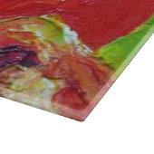 Rood tomatenglazen snijvlak snijplank (Hoek)