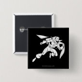 Rood-tornado-overzicht Vierkante Button 5,1 Cm