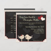 Rood Tortelduifjes Weddenschap Kaart (Voorkant / Achterkant)