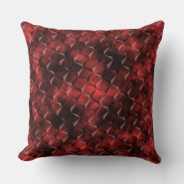 Rood tot donkergekleurde vierkantjes, koolstof-vui kussen