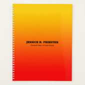 Rood tot geel ombre achtergrond 3 ring multomap planner (Voorkant)