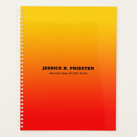 Rood tot geel ombre achtergrond 3 ring multomap planner (Voorkant)