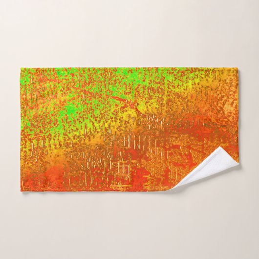 Rood tot limoen met groeven en gevilde verf bad handdoek (Handdoek)