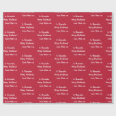 Rood tot noem vrolijk kerstfeest uit mapypografie cadeaupapier (Vlak)