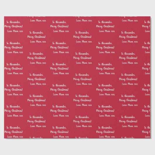Rood tot noem vrolijk kerstfeest uit mapypografie cadeaupapier (Vlak)