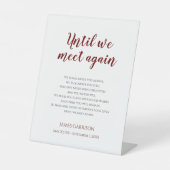 Rood tot we elkaar ontmoeten Celebration Life Memo Reclamebord Met Voetstuk (Voorkant)