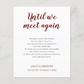 Rood tot we elkaar weer herdenkingsgedicht met fot (Voorkant)