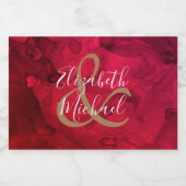 Rood tot zwart geschilderde Waterverf Mini Sparkling Wijnetiket (Enkel label)