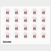 Rood tractor Birthday Party Favor Sticker Labels (Vel)
